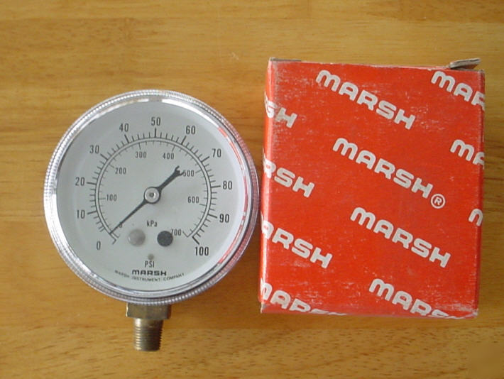 New marsh instrument company 100 psi utility gauge - 
