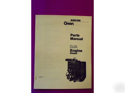 Onan dja parts manual diesel engine 967-0255 spec a-t