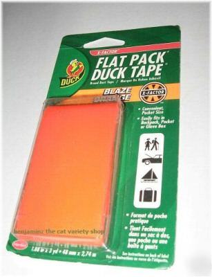 Orange duct duck tape - personal - pocket size - 3 pack