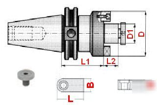 Bison cat-40 shell mill holder- arbor: .75 gl: 1.375