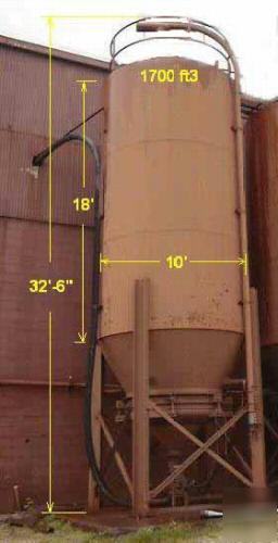 1700 cubic foot silo with legs 2434