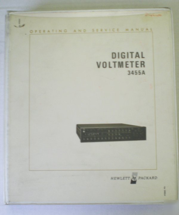 Hp 3455A digital voltmeter operating/svc manual $5 ship