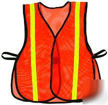 Orange traffic safety mesh construction jogging vest 