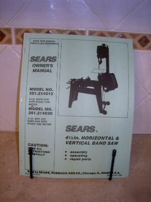 Sears craftsman horiz&vert band saw owners manual