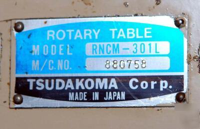 Tsudacoma cnc rotary table 12-5/8