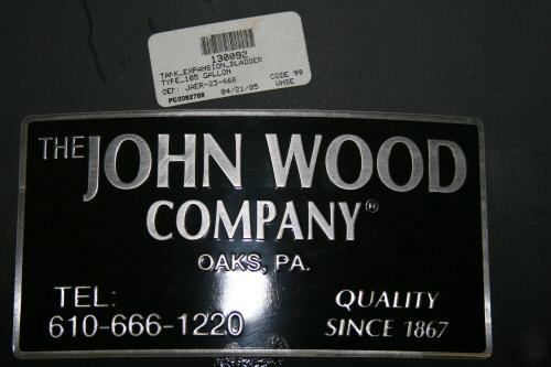 John wood co. bladder type expansion tank jaer-23-668 