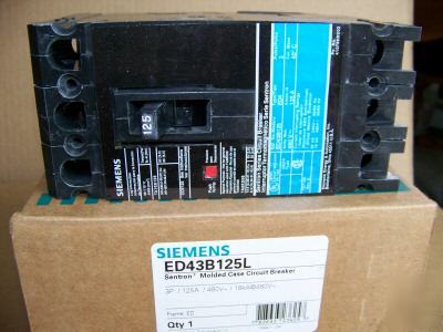 New siemens ED43B125 3POLE 125AMP 480V circuit breaker 