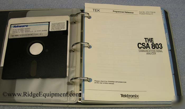 Tektronix csa 803 programmer reference manual