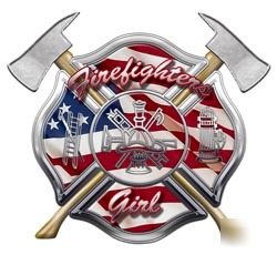 Firefighters girl decal reflective 4