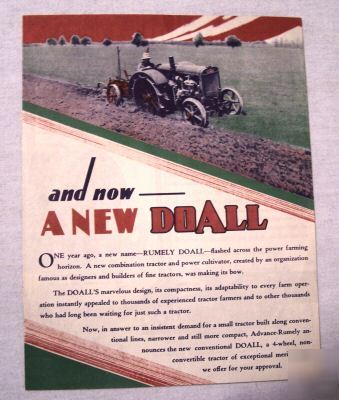 Rumely doall fold out sales brochure- original