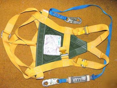 Safety harness and fall arrester lanyard height equip