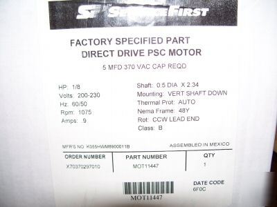 Servicefirst direct drive psc motor MOT11447 hvac parts