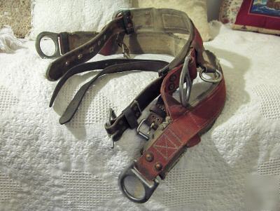 Tree trimmers waist+leg 4 ring safty fall harness-used
