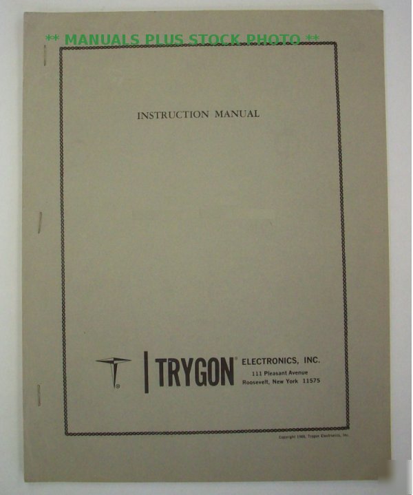 Trygon DL40-1 (dual) op/service manual - $5 shipping 