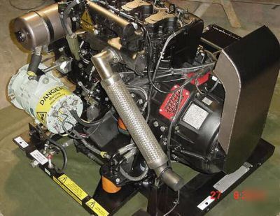 3 cyl. lombardini diesel three phase generator 265 hrs.