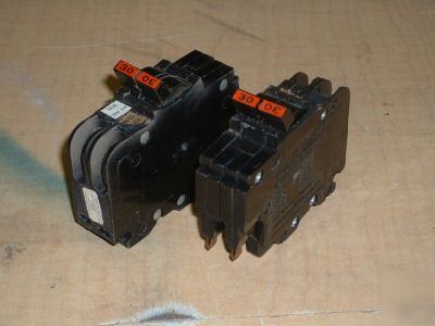 Federal pacific double pole 30 amp breakers lot of 2