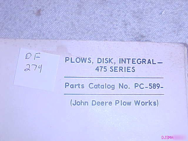 John deere 475 integral disk plow parts catalog