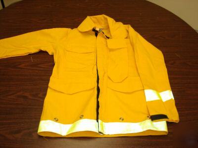 Pgi yellow nomex wildland turnout coat, osha, sz. small