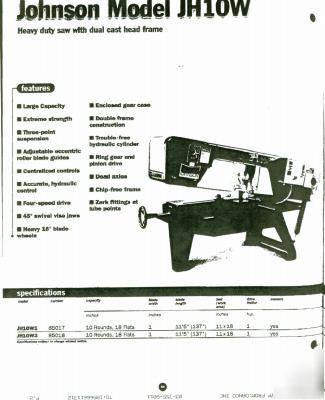 Kysor johnson horizontal bandsaw