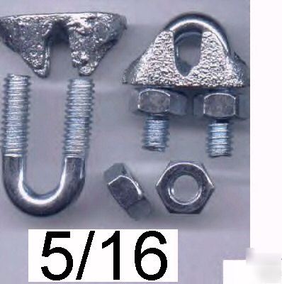 New 50 5/16 inch cable clamps - galvinized