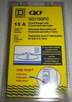 New square d 15 amp circuit breaker - qo 115 gfci - 