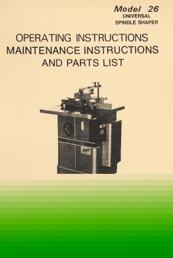 Oz~powermatic model 26 shaper instruction & part manual