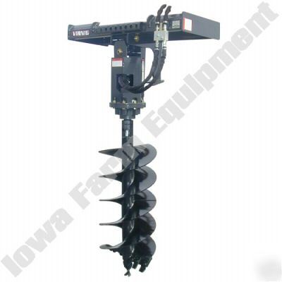Severe duty virnig skidsteer post hole digger, 15-25GPM