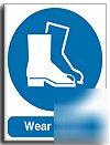 Wear boots sign-adh.vinyl-200X250MM(ma-043-ae)