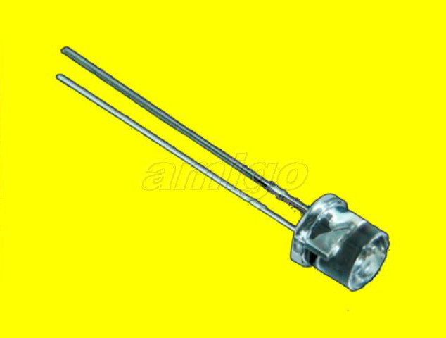 100X 3MM yellow flat top wide angle led free resistors