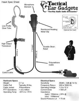 Hawk lapel microphone for motorola radios sku# EP1323QR