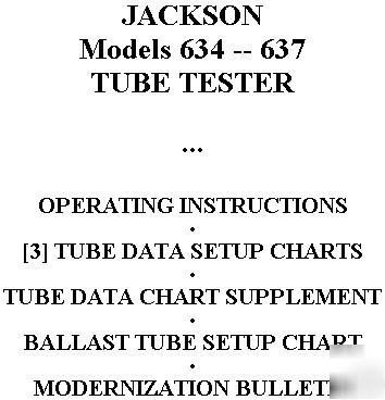 Manual+setup data jackson 634 & 637 tube tester checker