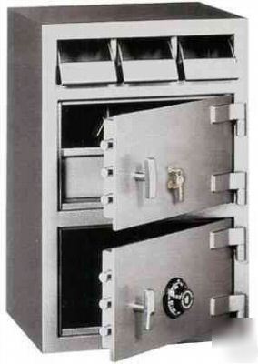 Large deposit drop safe 2 door security 3 shift safes