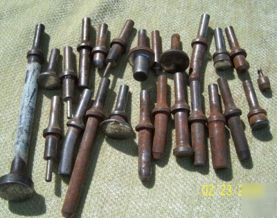Lot of 25 aviation aircraft rivet set parts tools
