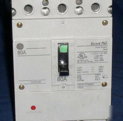 New ge #FBN36TE080R current limiting 3P/600V/80AMP 