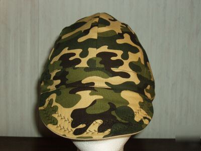 Welding cap in green camo-a 100% cotton hat