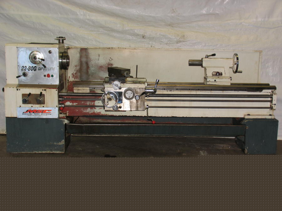 22 in x 80 in msc gap bed engine lathe