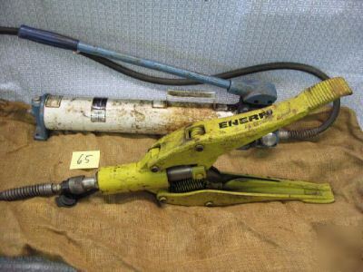 Enerpac wedgie spread cylinder & hyd.hand pump (ref 65)