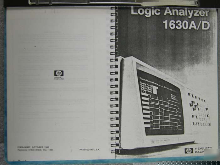 Hp 1630A/d logic analyzer manual