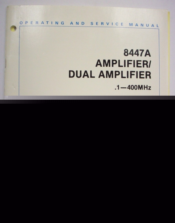 Hp 8447A amplifier/dual amplifier op/ser manual $5 ship