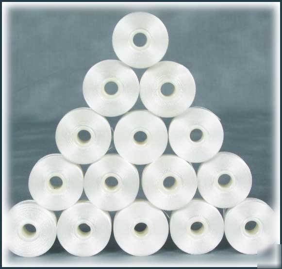 White industrial prewound embroidery machine bobbins