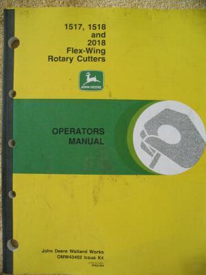 John deere 1517 1518 2018 flex-wing cutter ops manual