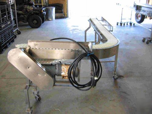 Nercon stainless steel l-turn conveyor milk gallon etc