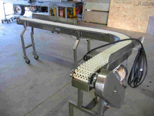 Nercon stainless steel l-turn conveyor milk gallon etc