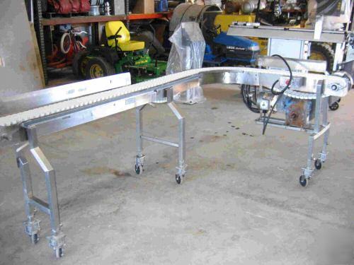 Nercon stainless steel l-turn conveyor milk gallon etc