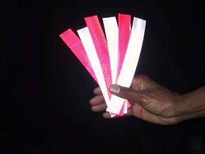 Reflectivetape 3M d.o.t. red/white 1INX 8IN 6PCS
