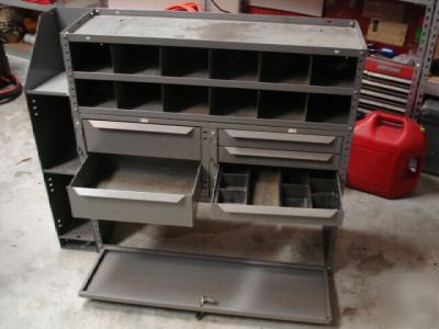 Metal storage cabinets for cargo vans