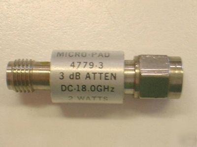 Narda 4779 3 db dc - 18 ghz fixed attenuator