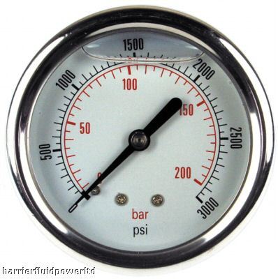 63MM hydraulic pressure gauge rear entry 0-3000 psi