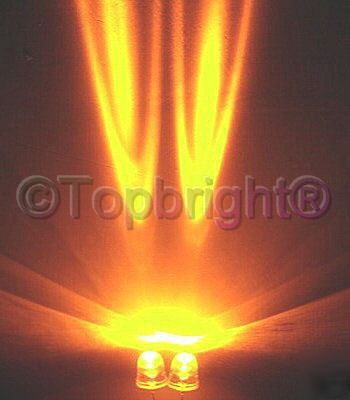 100 pcs mega bright yellow led 10MM 60,000 mcd f/r