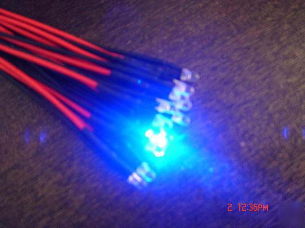 20X blue led lamp light set 25CM pre wired 3MM 12V dc